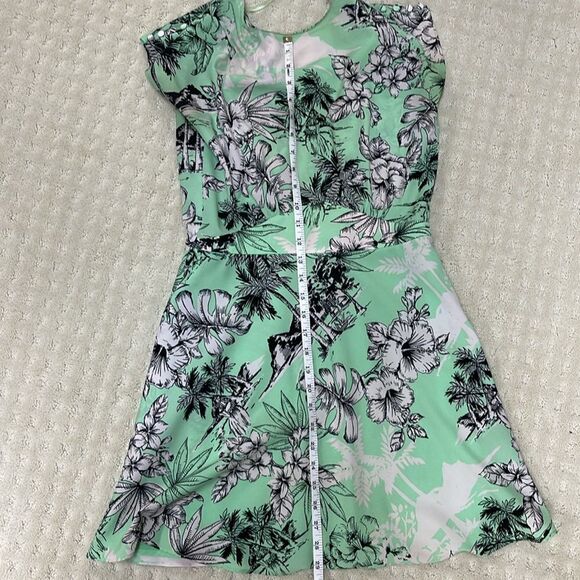ZARA Trafaluc Green Mint Floral, Casual Sleeveless Mini Dress, Size Small - Picture 5 of 7